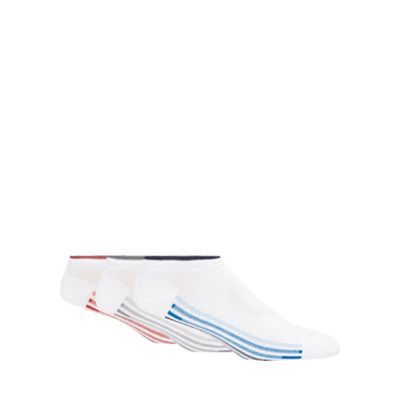 Debenhams Basics Pack of three white striped sole trainer socks